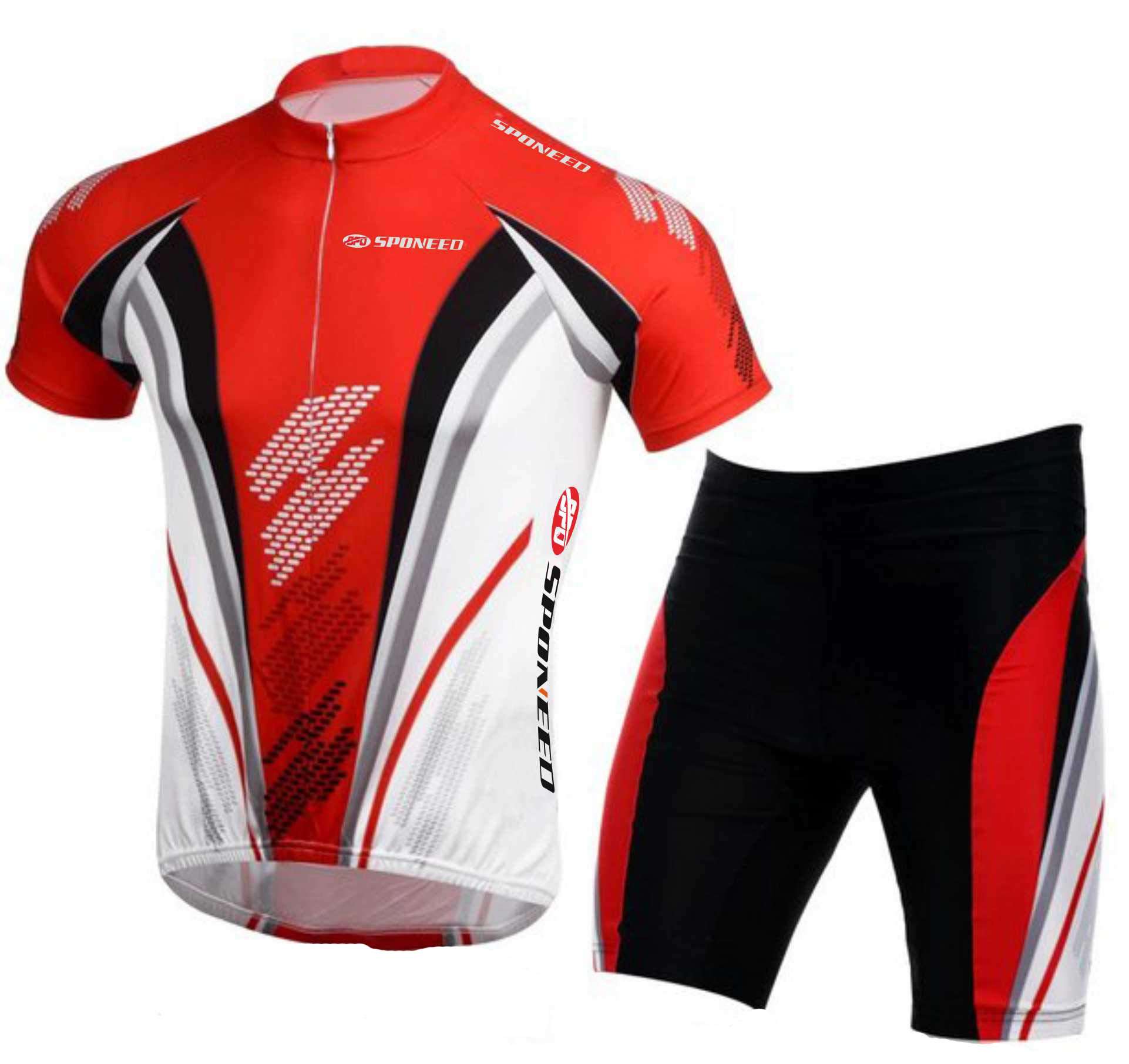 sponeed Bicycle Jersey for Men Cyclist Shirts and Shorts Set Short Sleeve Suits Padded Bike Pants
