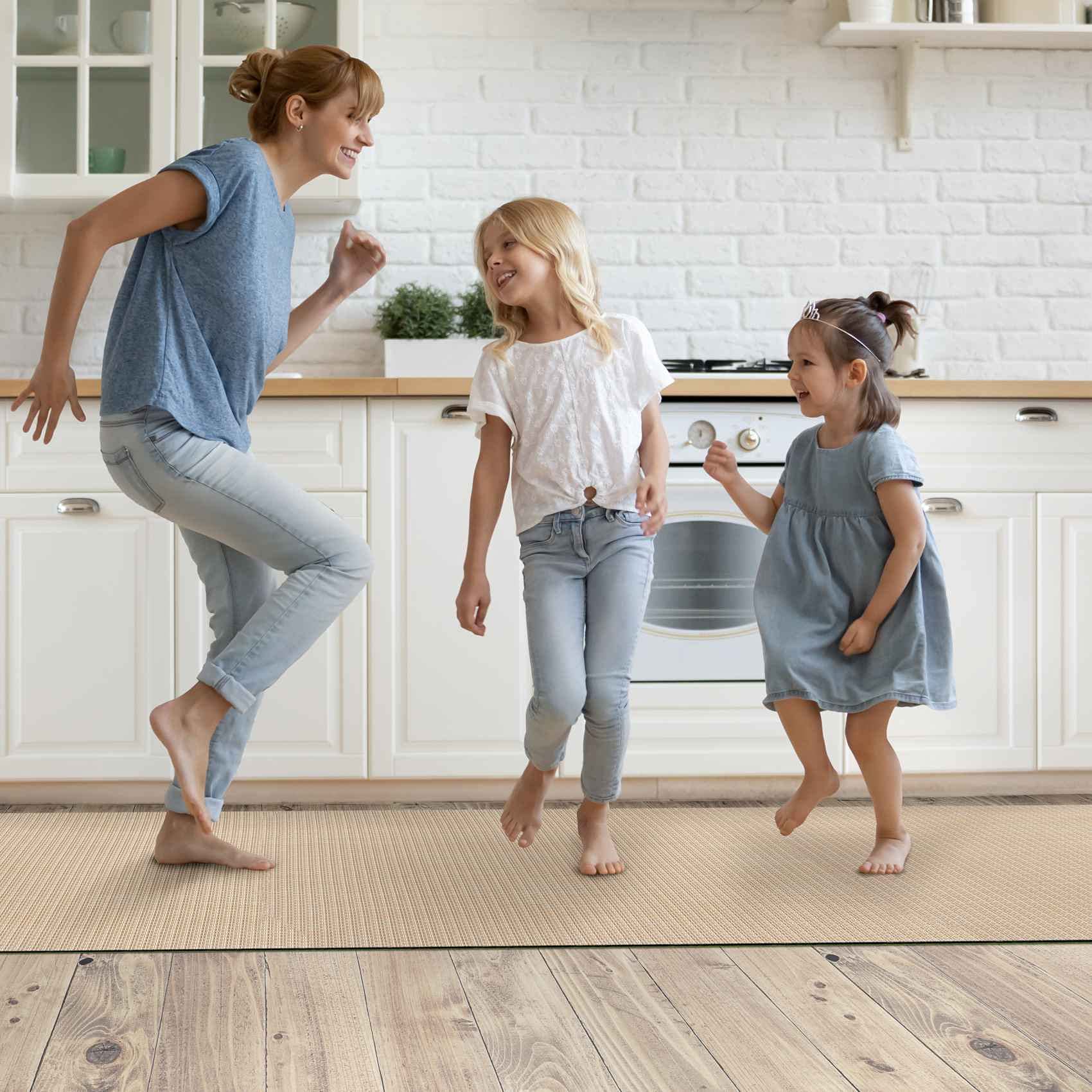Tapis d'extérieur imperméable pour balcon, terrasse, couloir, tapis de sol - Résistant aux intempéries, beige, lavable 160 x 50 cm