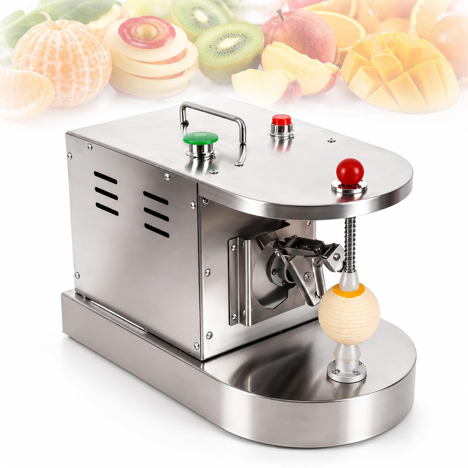 YIYIRAN Commercial Automatic Lemon Orange Peeler, Electric Fruit Peeling Machine, 500pcs/h, 50-100mm Fruits, Adjustable Peeling Thickness, Stainless Steel For Peaches, Kiwis, Mangoes