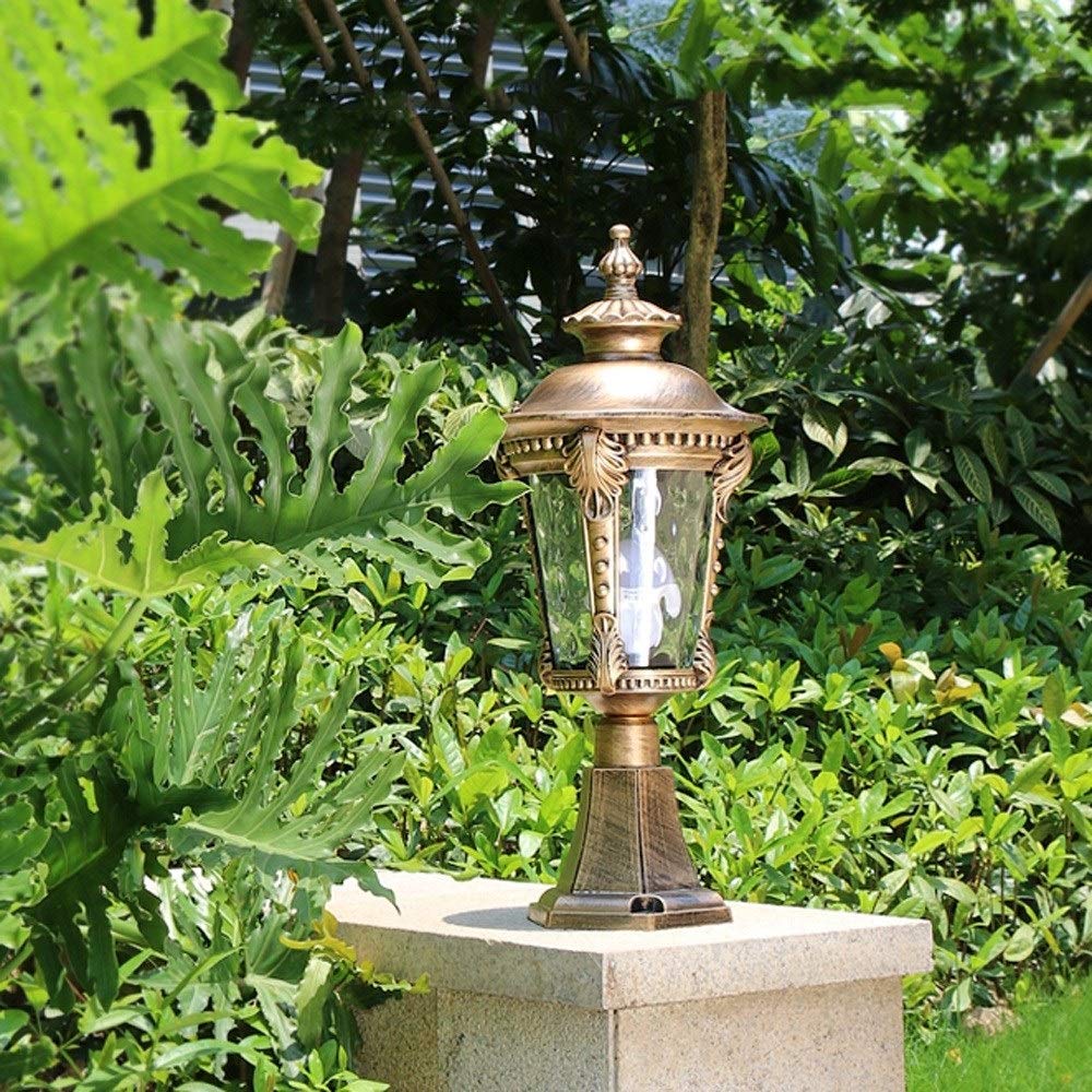 Wodoodporne,zabytkowe szklane słupki oświetleniowe IP55,zewnętrzne,europejskie,retro,przemysłowe,aluminiowe,E27,lampy kolumnowe,dom,willa,ogród,ulica,drzwi,dekoracyjne,słupki oświetleniowe,dekoracje