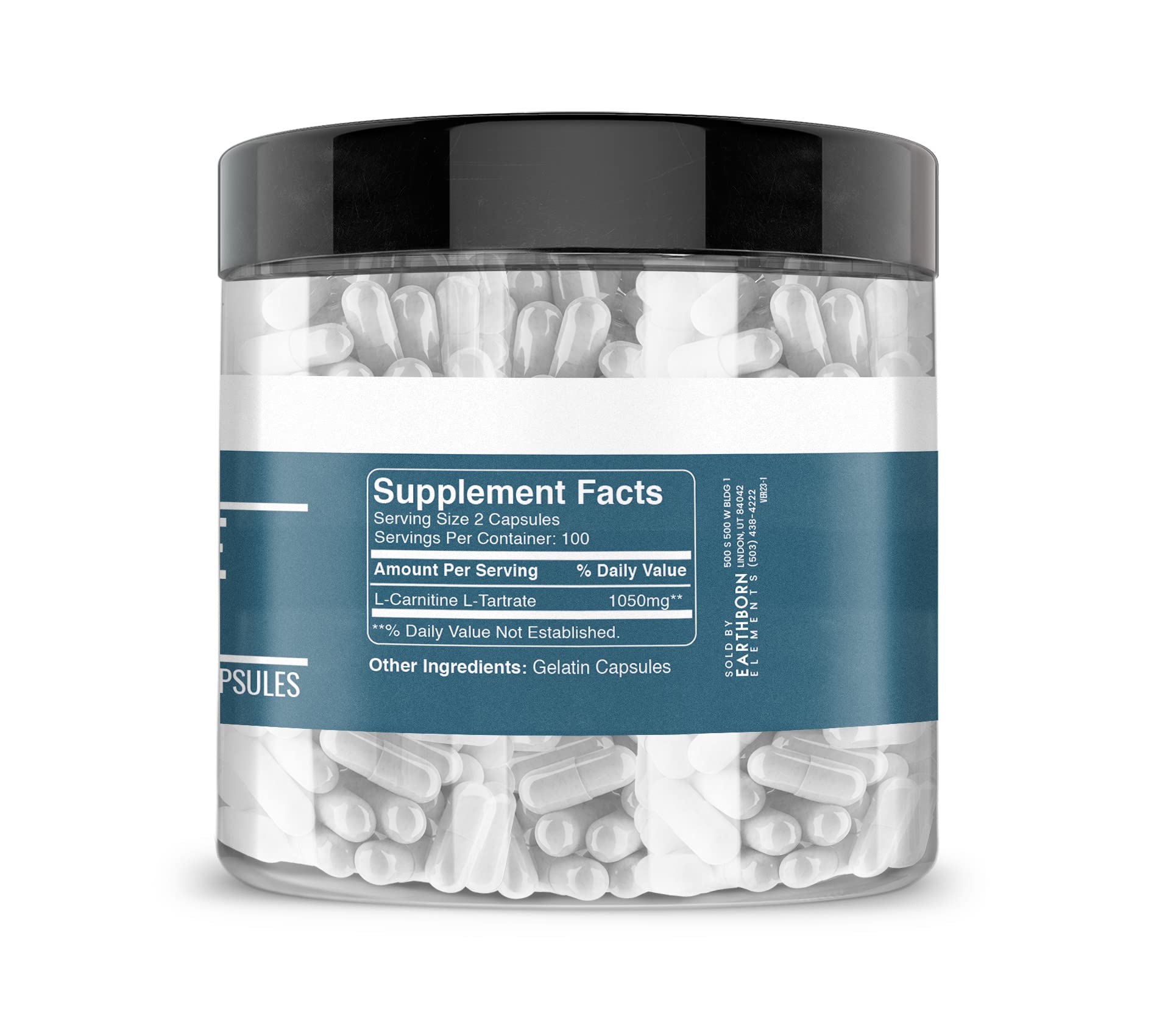 Amazon.com: Earthborn Elements L-Carnitine Tartrate, 200 Capsules, No  Magnesium or Rice Fillers, No Additives, Gluten-Free, Undiluted : Health &  Household