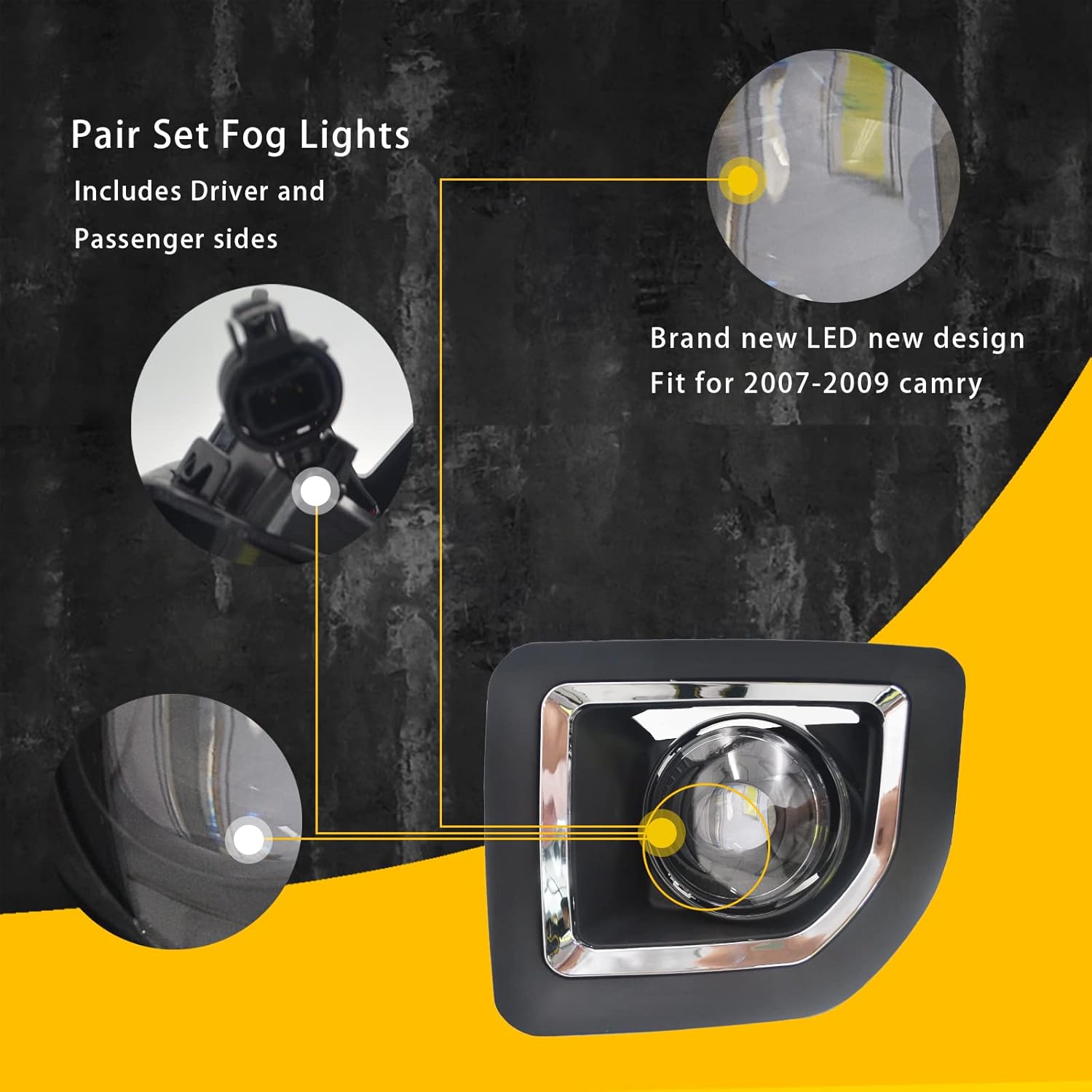 LED Fog Lights Compatible with [2015 2016 2017 2018 2019] GMC Sierra 2500HD/ 3500HD Complete Set Fog lamps Kit with Switch and Wiring Kit (Clear Lens)