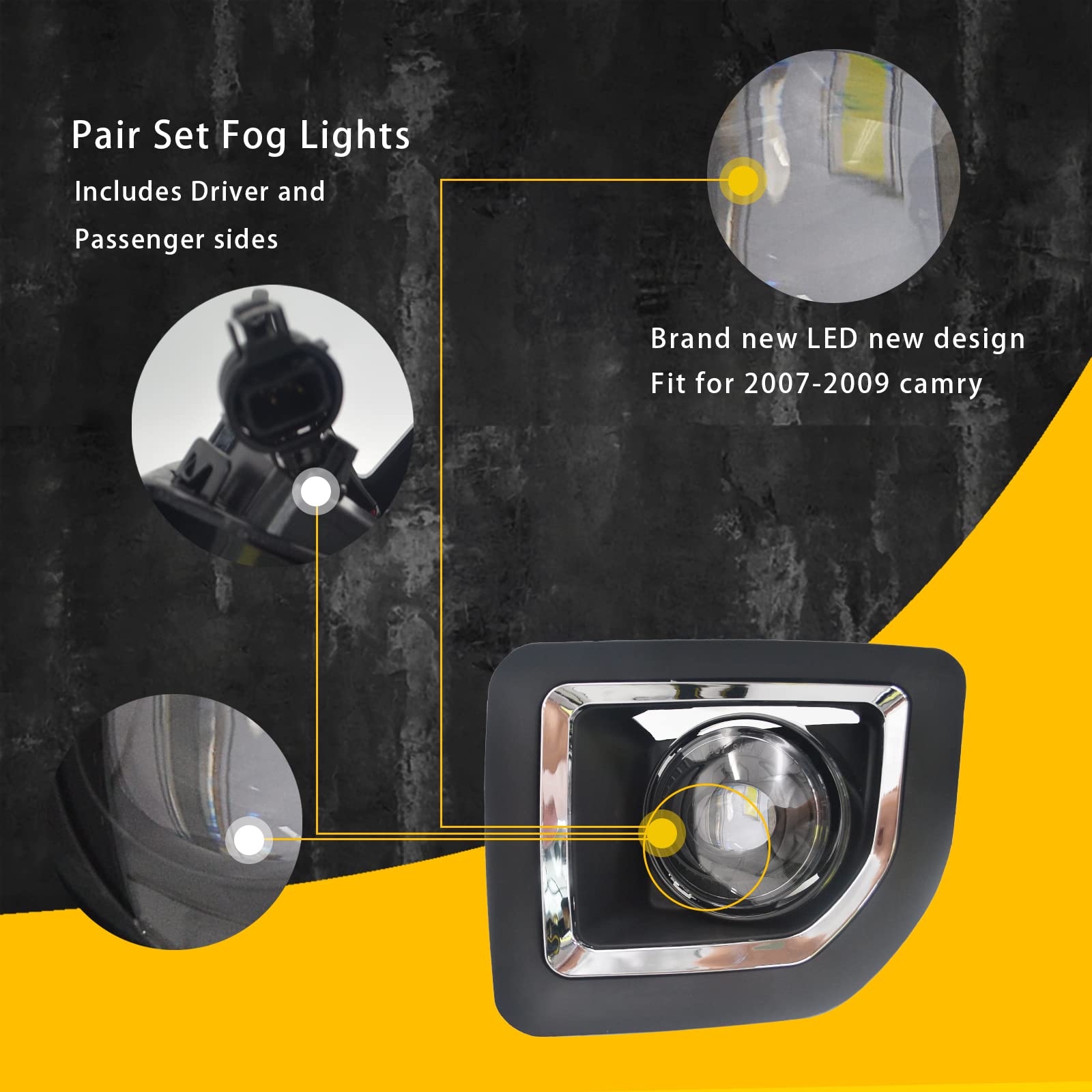 Luces Antiniebla LED Para GMC Sierra 2500/3500 HD 2015-2019 - Incluyen Soportes Y Cableado, 40W, Nueva Instalación Requiere Taladrar.