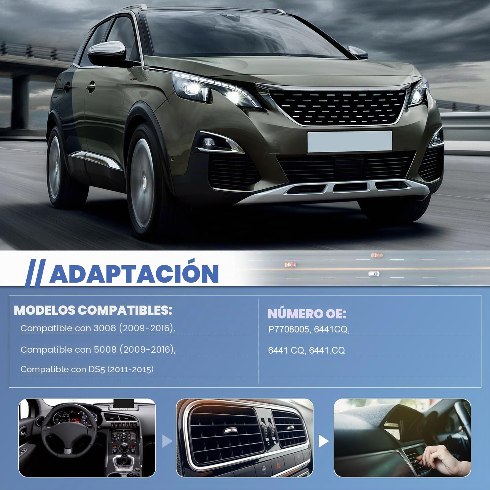 Resistencia del motor del ventilador de calefacción para Peugeot 3008 5008 Citroën DS5 6441CQ P7708005 6441.CQ