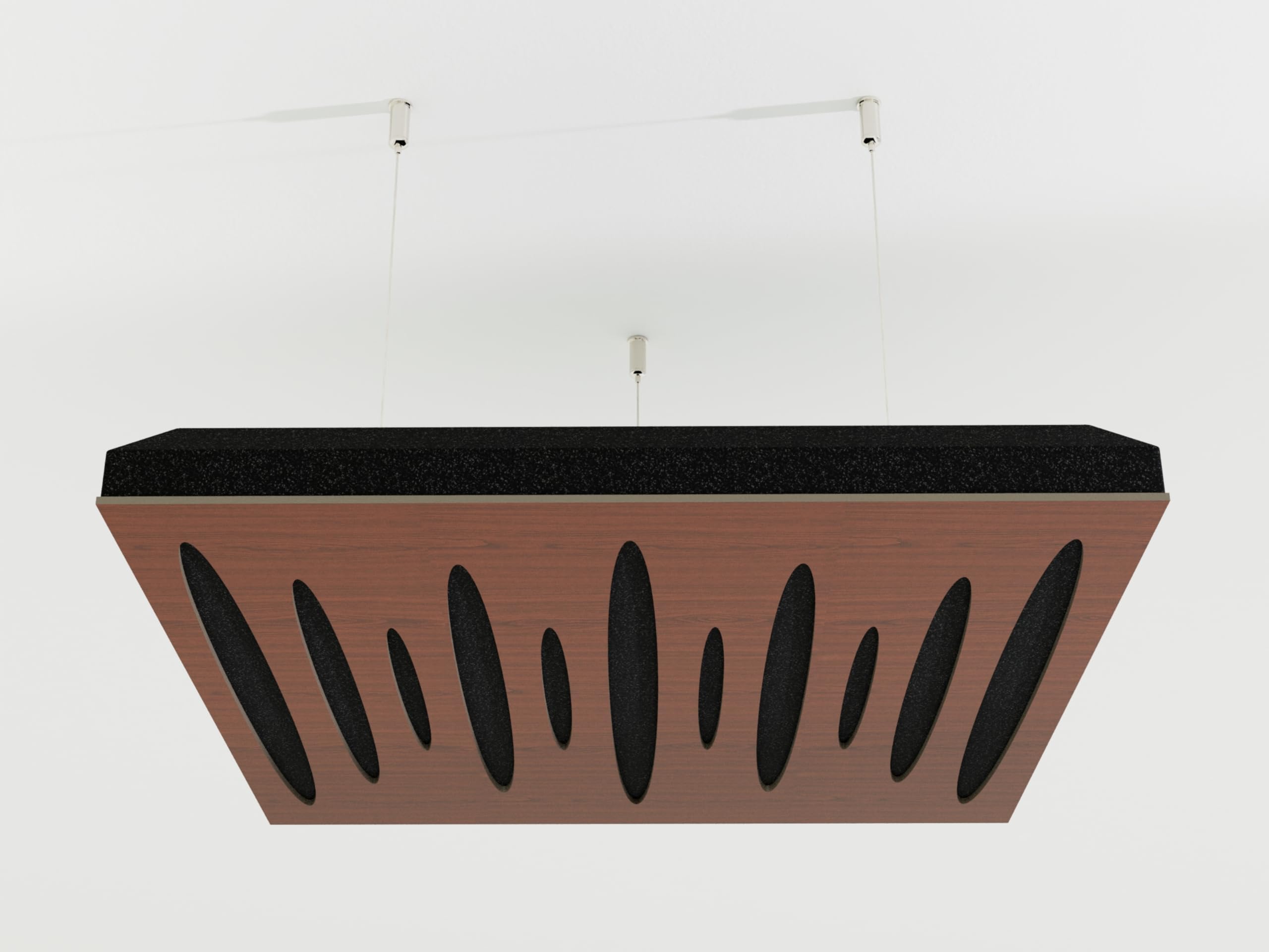 4 Pack — Ceiling Acoustic Sound-Absorbing Diffusion Panel with mounting kit | 50x50x5 cm | Acoustic Cloud Panel | Color: (Nut, PULSAR)