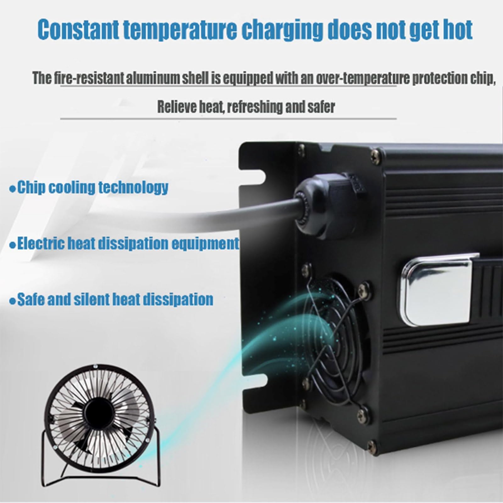 Caricabatterie per Carrello Elevatore 12V/24V/36V/48V/60V/72V Caricatore per Batterie Piombo Acido per Transpallet Elettrico, Carrello Elevatore, Lavapavimenti