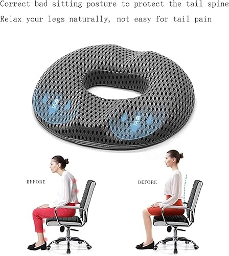 Miniatura 3 de GIENEX Cojín hemmoroide para silla de oficina, almohada de alivio del dolor de ciática para sentarse, cojines de espuma viscoelástica prémium para