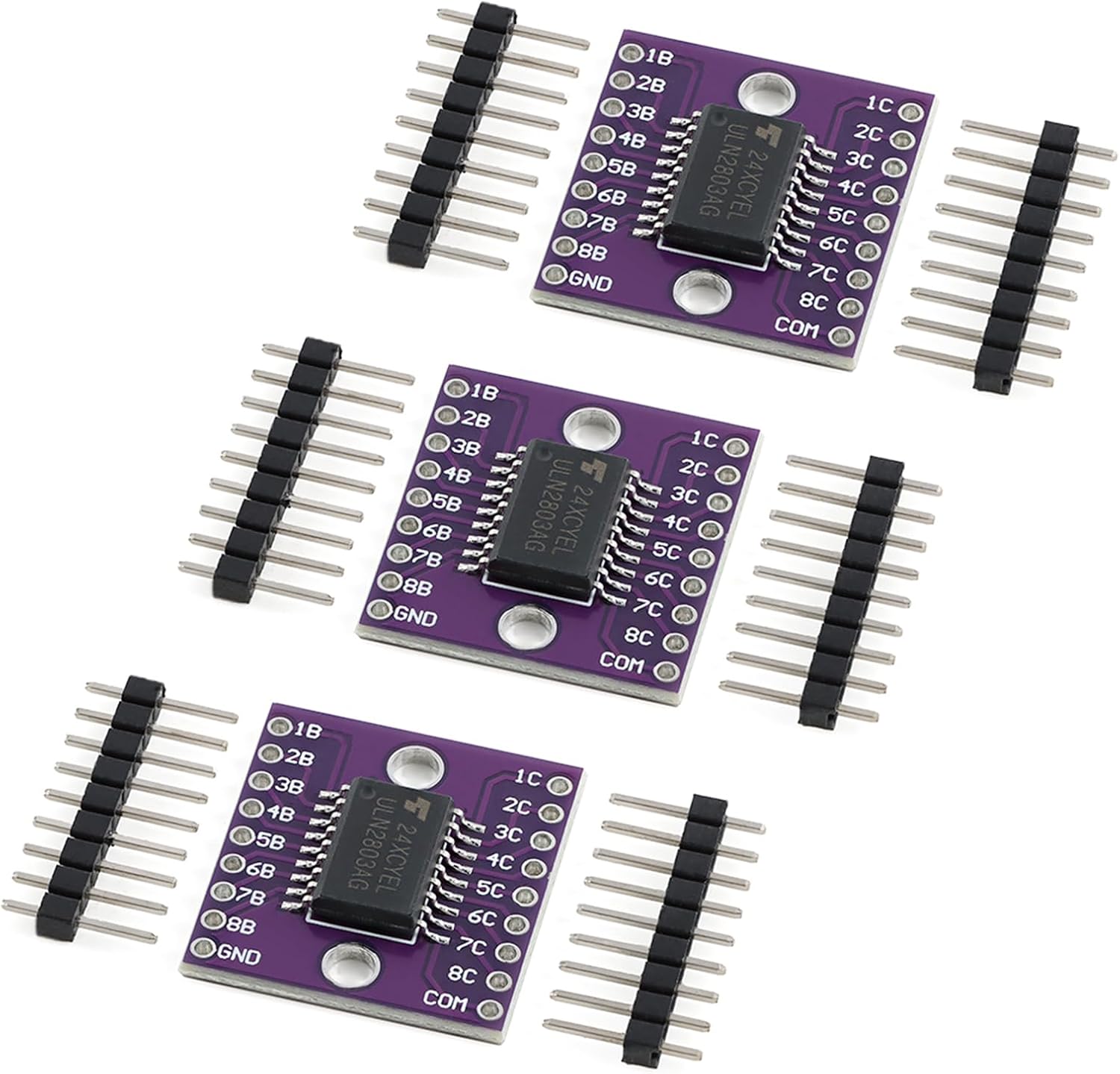3Pcs ULN2803A Driver Module High Voltage High Current Eight NPN Darlington Transistor Array Chip for Arduino