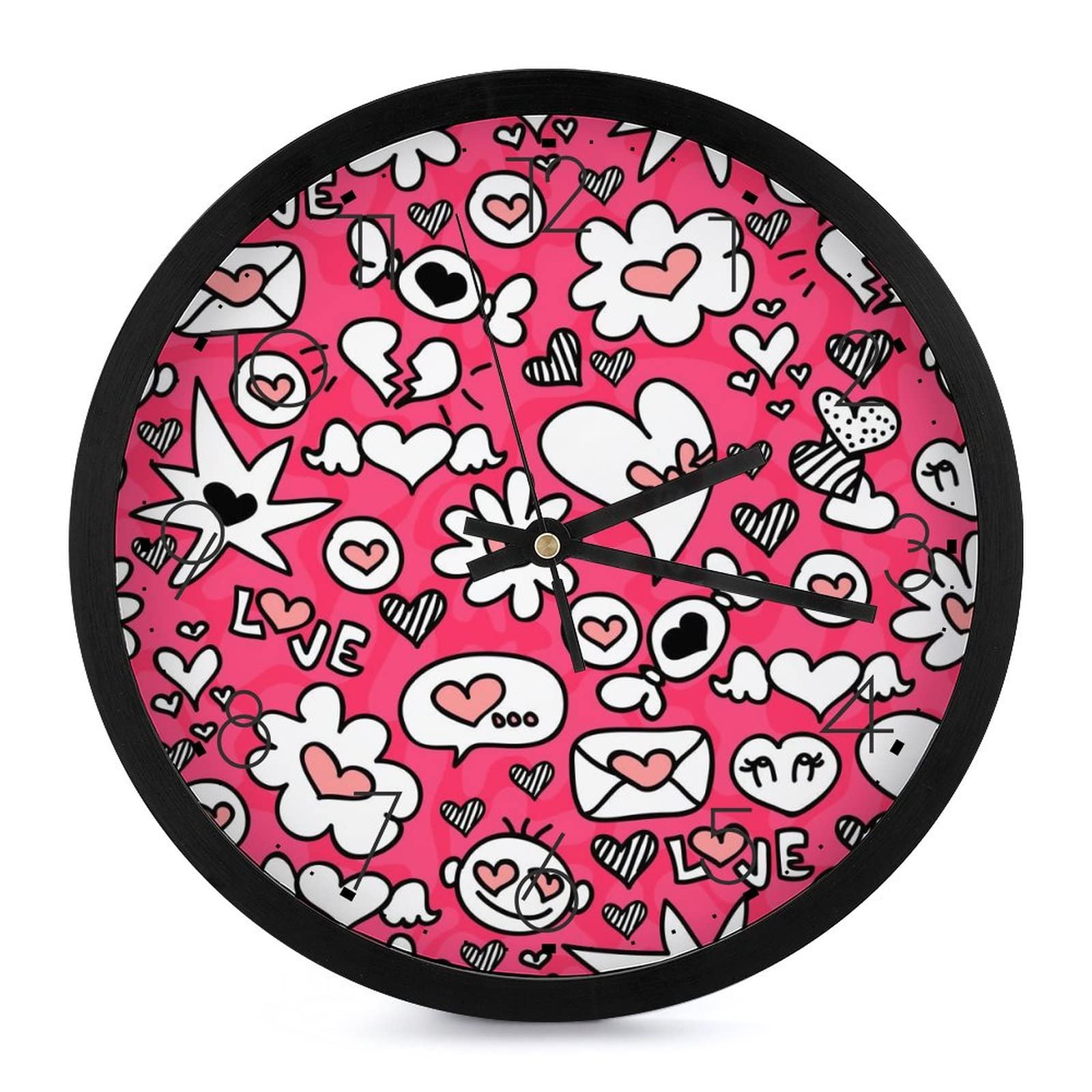 Horloge murale ronde pour voir l'heure de loin grâce aux grands chiffres clairs 25.4cm