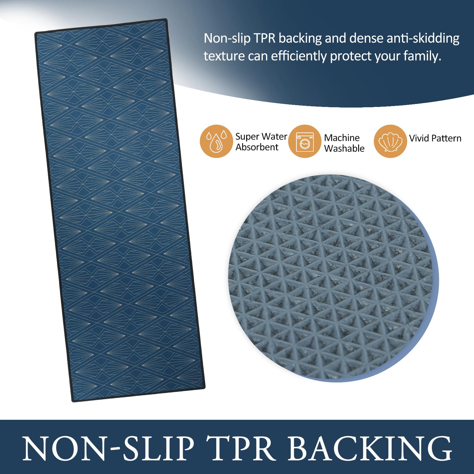 LY4U Lot De 2 Tapis De Cuisine Super Absorbants (43x75cm