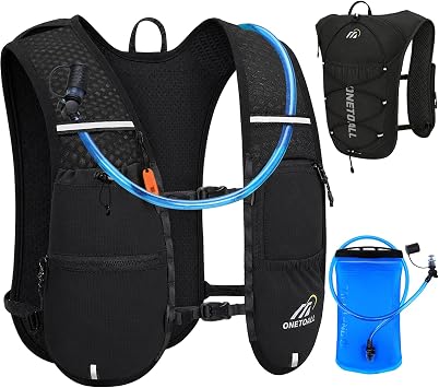 ONETOALL Gilet d'Hydratation Ergonomique Trail Running 5,5L avec Poche 2L