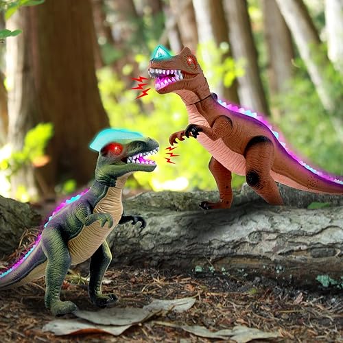 Miniatura 2 de Juguetes de dinosaurio con control remoto a control remoto, sonidos de luces LED, verde, niños a partir de 3 años