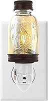 Vista 4 de Autumn Alley Rustic Mini Mason Jar Night Light in Bronze Auto On/Off Sensor Plug in Farmhouse Wall Decor Cute Country Night Light Energy