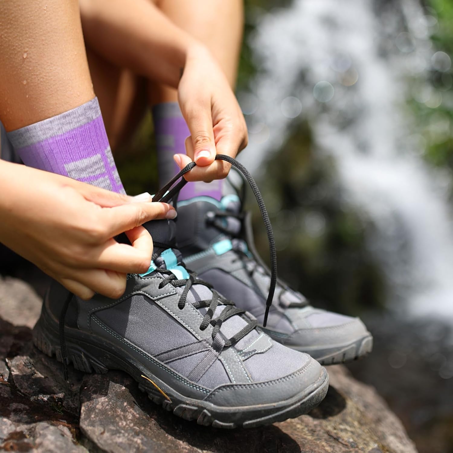 YUEDGE Women's Cushioned Outdoor Sports Hiking Walking Socks For Women, Moisture Wicking Cotton Casual Everyday Work Gym Tennis Athletic Crew Socks, Multipack, 5 Pairs 6 71+QR0Ce4LL. AC SL1500