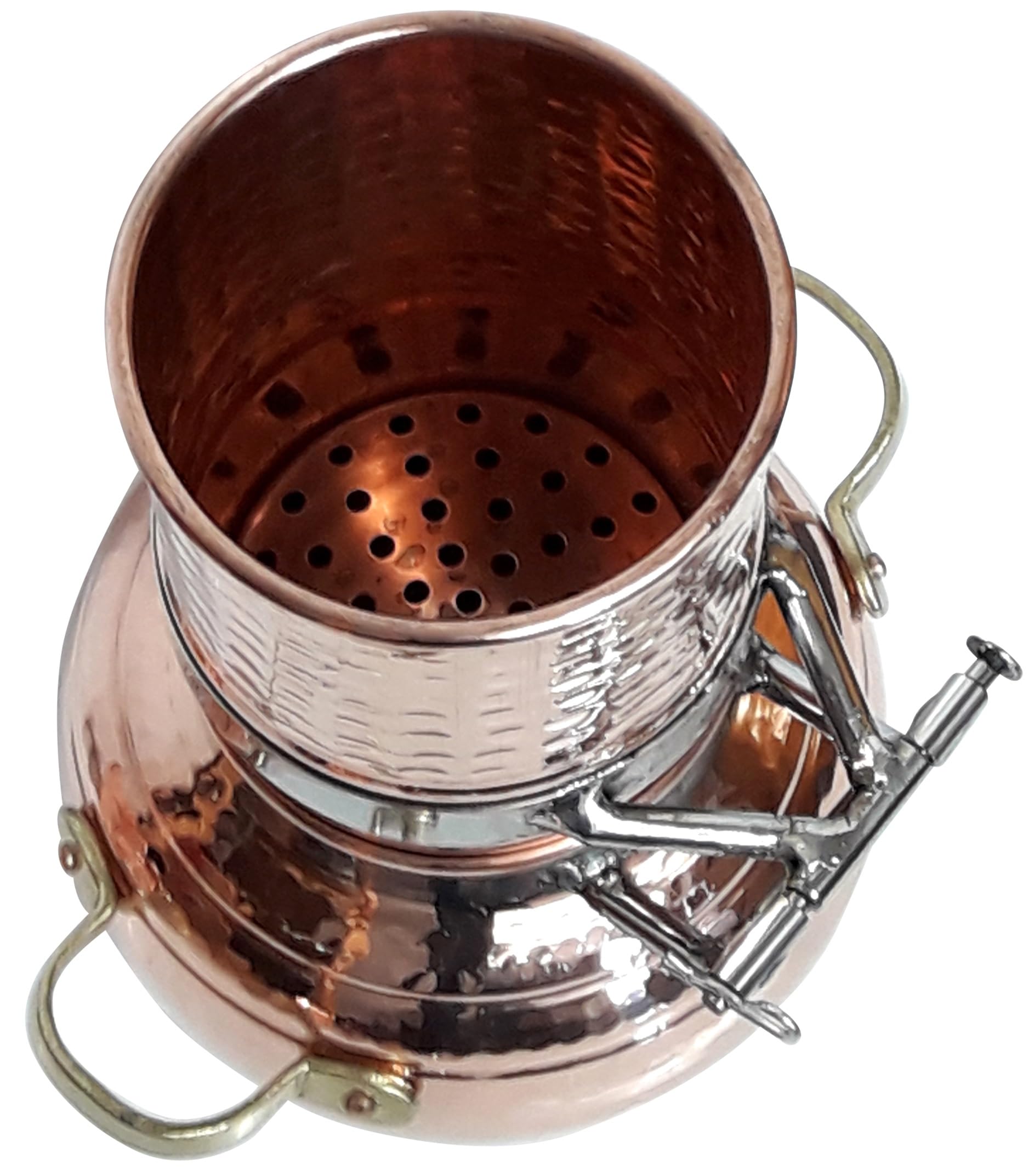 Kolonnenbrennerei aus Kupfer 2 L Thermometer - Destille ätherische Öle - mit Kippgestell