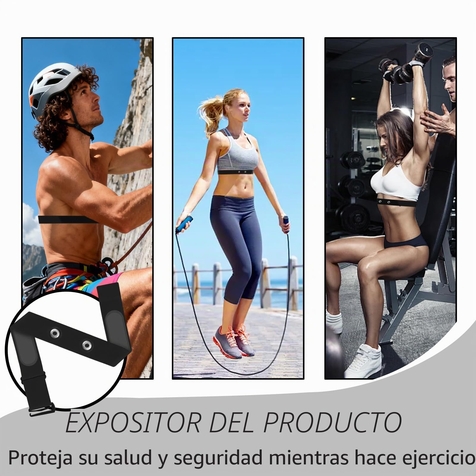 Recambio Cinta Frecuencia Cardiaca (70 cm a 115 cm) Banda Elástica Ajustable Bluetooth Ant+ Compatible con Garmin, Wahoo, Polar H10 H9, Coospo, Bryton, Magene, Livlov, Ideal, Resistente Agua Sudor