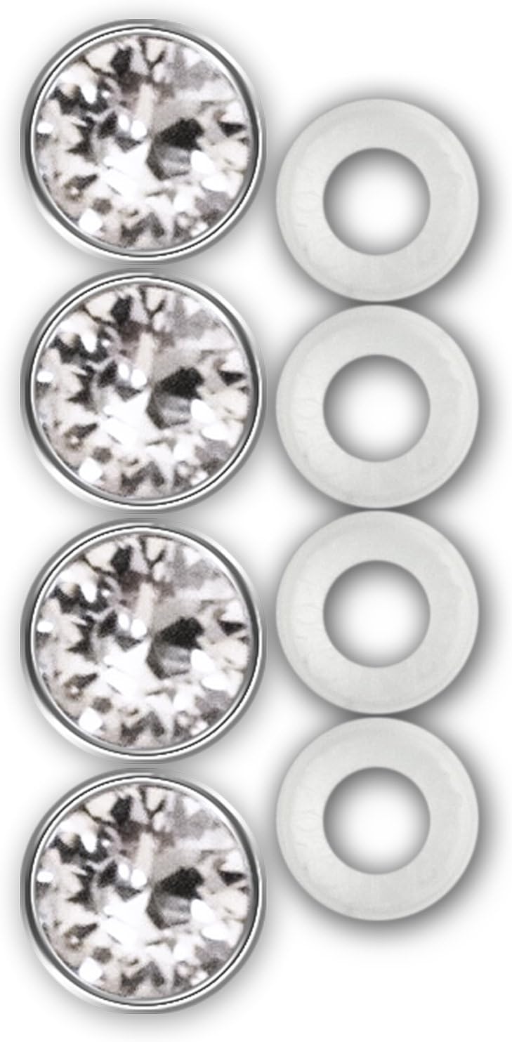 Cruiser Accessories 82730 License Plate Frame Fastener Caps, Diamond Bling, chrome