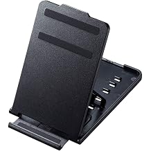 Sanwa Supply PDA-STN33BK Smartphone/Tablet Stand, Foldable, Thin, Mobile, 5 Adjustable Angles, Black