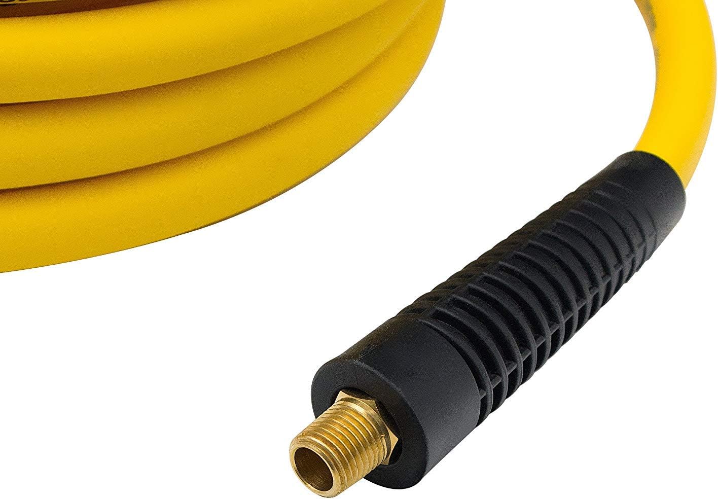 FIXSMITH 50ft Air Hose - 3/8 in ID Hybrid Air Hose with 1/4 in Brass MNPT End Fittings,Heavy Duty,Non-Kinking,Extreme All-Weather Flexibility,with 18 Pcs Air Accessory Blow Gun Kit,ATMA0238050.