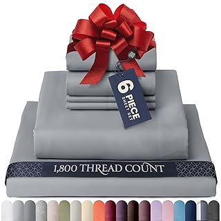 BELADOR Silky Soft Queen Sheet Set - Luxury 6 Piece Bed Sheets for Queen Size Bed, Secure-Fit Deep Pocket with Elastic, Br...