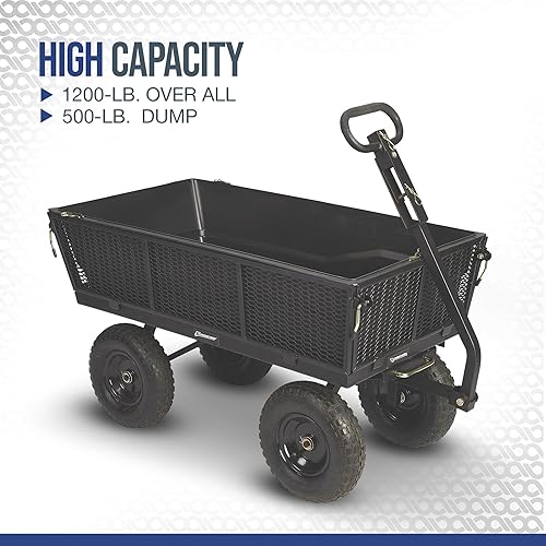 Miniatura 2 de Strongway Carro volquete de acero con forro extraíble, capacidad de 1200 libras, 50 pulgadas de largo x 24 pulgadas de ancho
