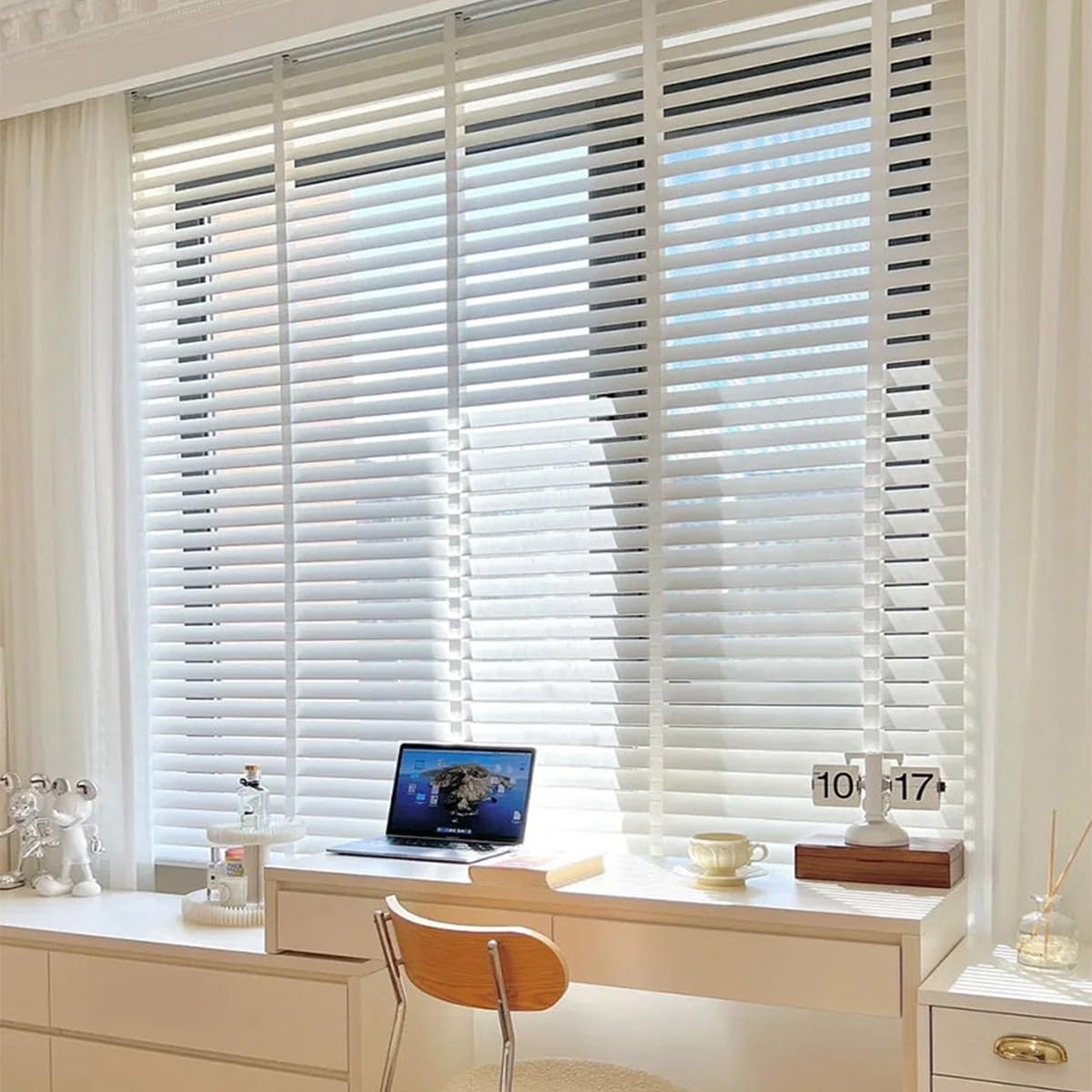 White Blinds Shades for Window Room Darkening Horizontal Window Blinds Privacy Light Cintrol Roller Shades Window Treatments 23x108 64x108 50x108 in(54 x 108 in)