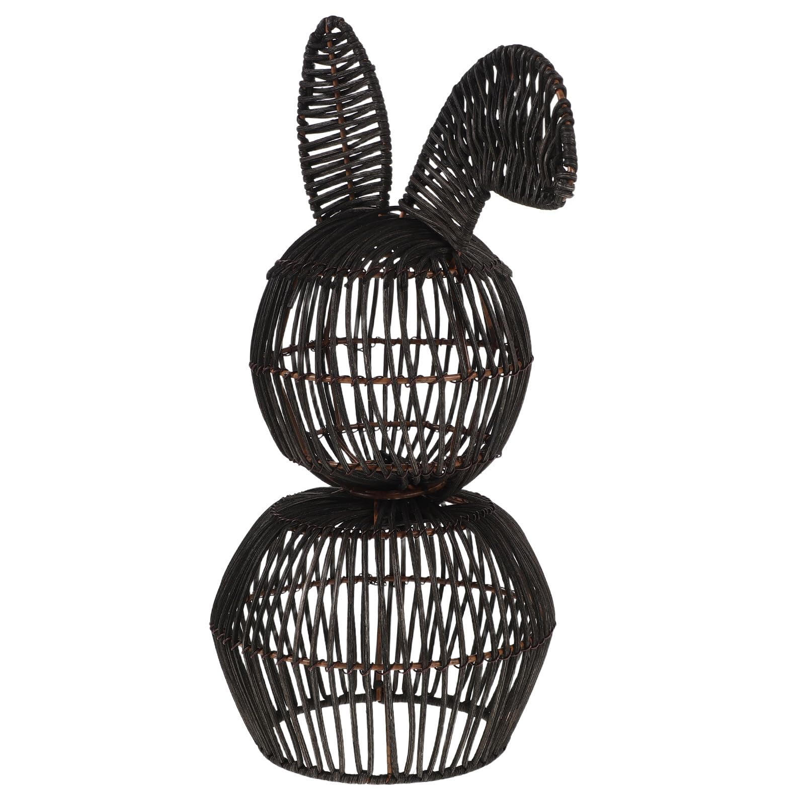 Lapin de Pâques en Rotin Tissé la Main Décoration Table Rustique