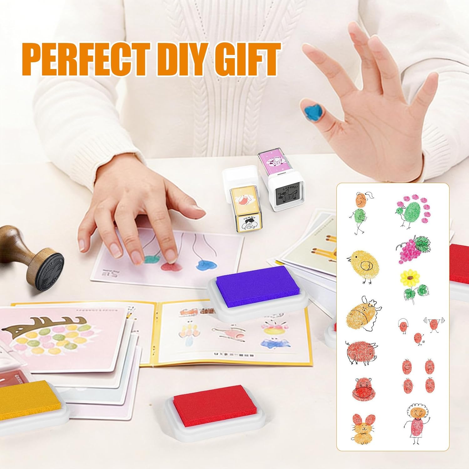 Craft Ink Pads for Stamps, Pigment Rainbow Stamp Pad Set for Scrapbook Supplies, Paper, Wood, Rubber Stamping, Card Making, DIY Crafting, Fabric Inkpad (24-Color Woven Cotton Fabric)