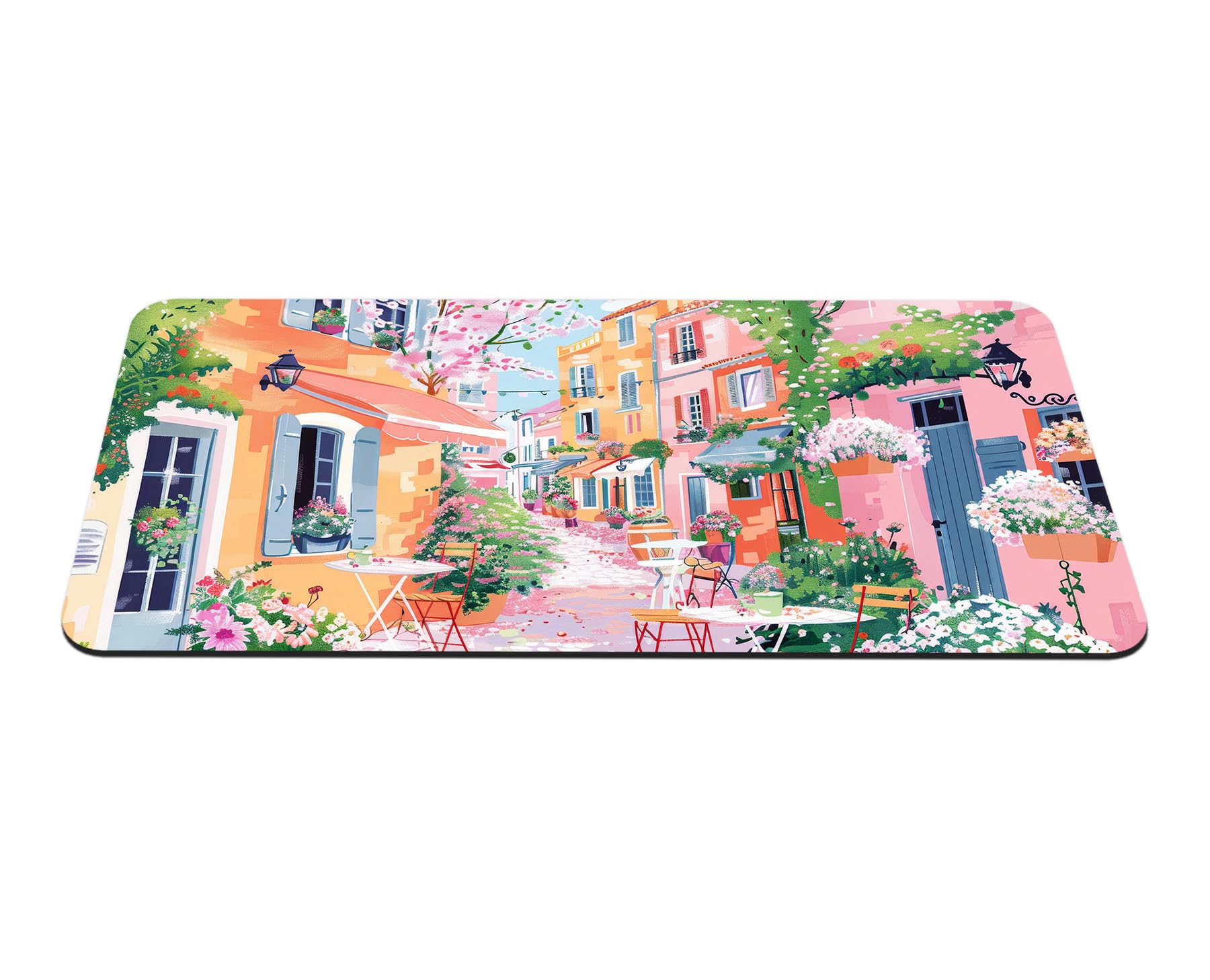 Rekhm French Village Print Anti Slip Large XXXL Extended Mousepad/Desk Mat for Laptop & PC | 23 * 11 inches,3mm | Office/Study/Gaming Table Accessories | Mouse Pad/Desk Mat Big Full Size| 44 (B0DGQQ1QFR) Amazon Price History, Amazon Price Tracker