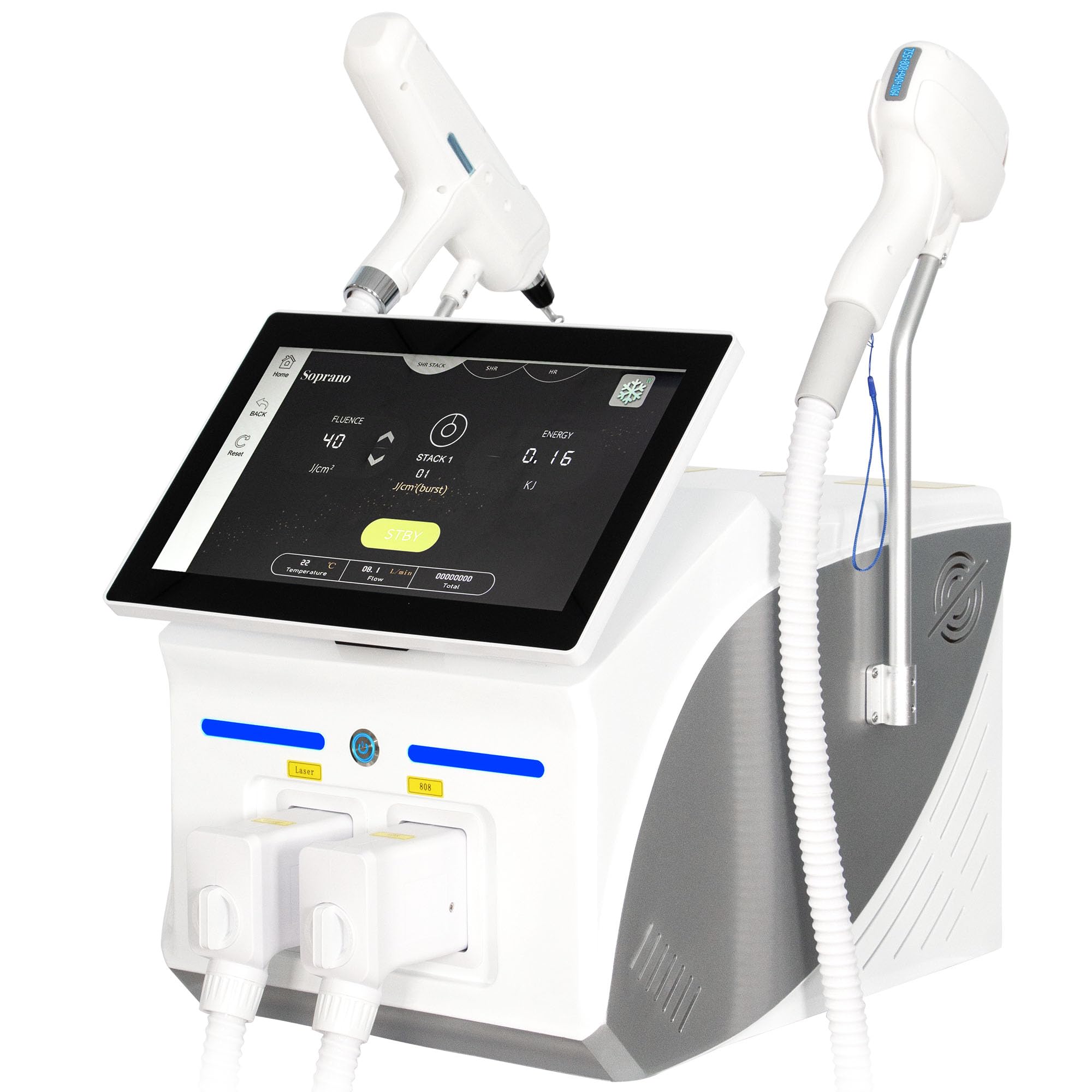 10 barre per macchina laser, diodi e piccosecondi, 2 in 1, 755 nm, 808 nm, 940 nm, 1064 nm | Depilazione completa del corpo e rimozione dei tatuaggi per uso domestico o commerciale