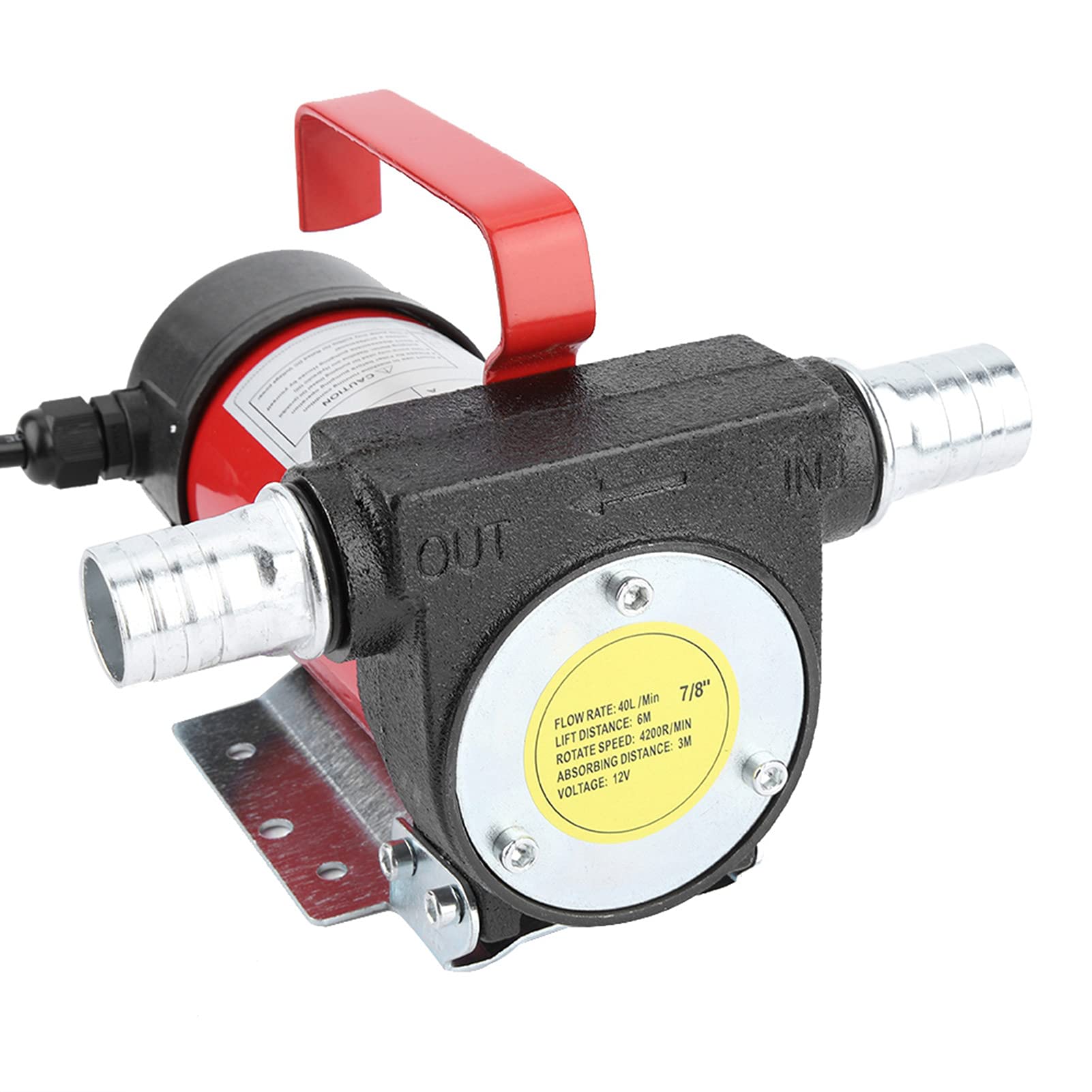 Pompa Travaso Gasolio 12V DC, Pompa Elettrica per Cherosene | 40 L/Min Ghisa Resistente All’usura, Compatta Ma Potente, Autoadescante, IP55, Compatibile con Pistola Carburante, for