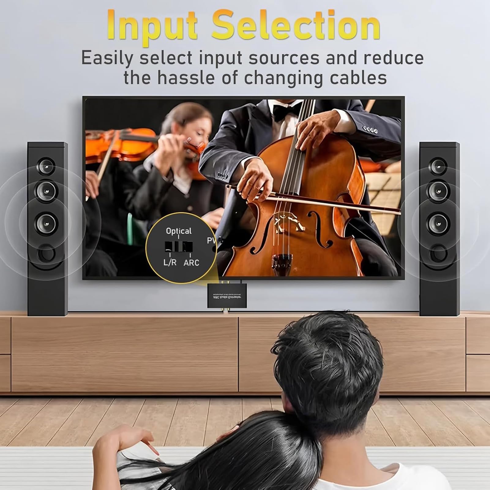 Estrattore Suono ARC 192KHz, Controllo Volume CEC, 4 Porte Uscita Simultanea, 5.1 Canali Ottici, Estrattore Suono ARC per TV Soundbar Home Theater