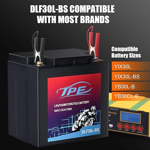 Miniatura 9 de TPE LiFePO4 - Batería de litio para scooter de motocicleta, batería de arranque de motor de 12.8 V con BMS (Sistema de gestión de batería