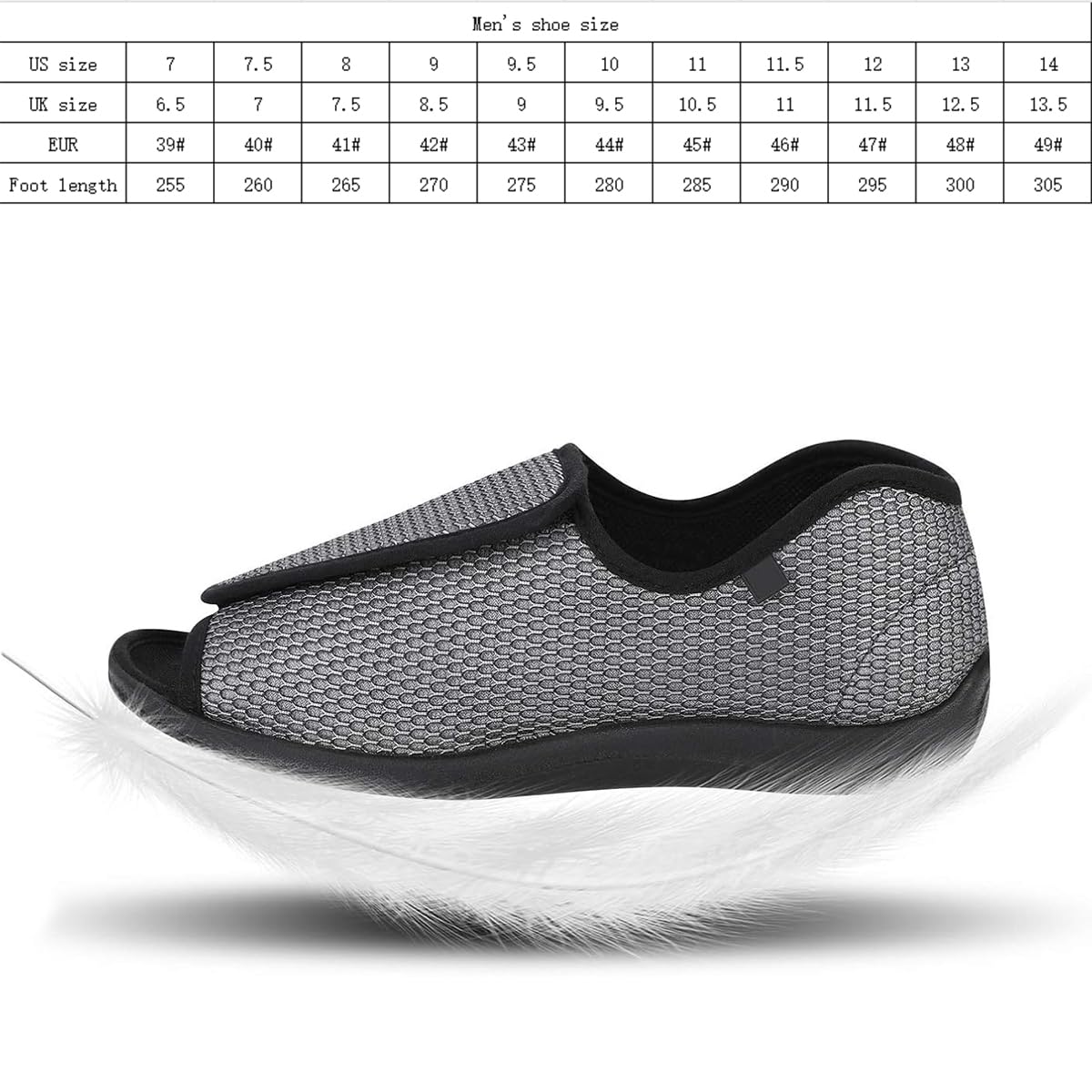 Sandali per Diabetici Uomo Leggero Scarpe da Ortopediche Riabilitativi Casual Extra Larghe Pantofole per Piedi Gonfi