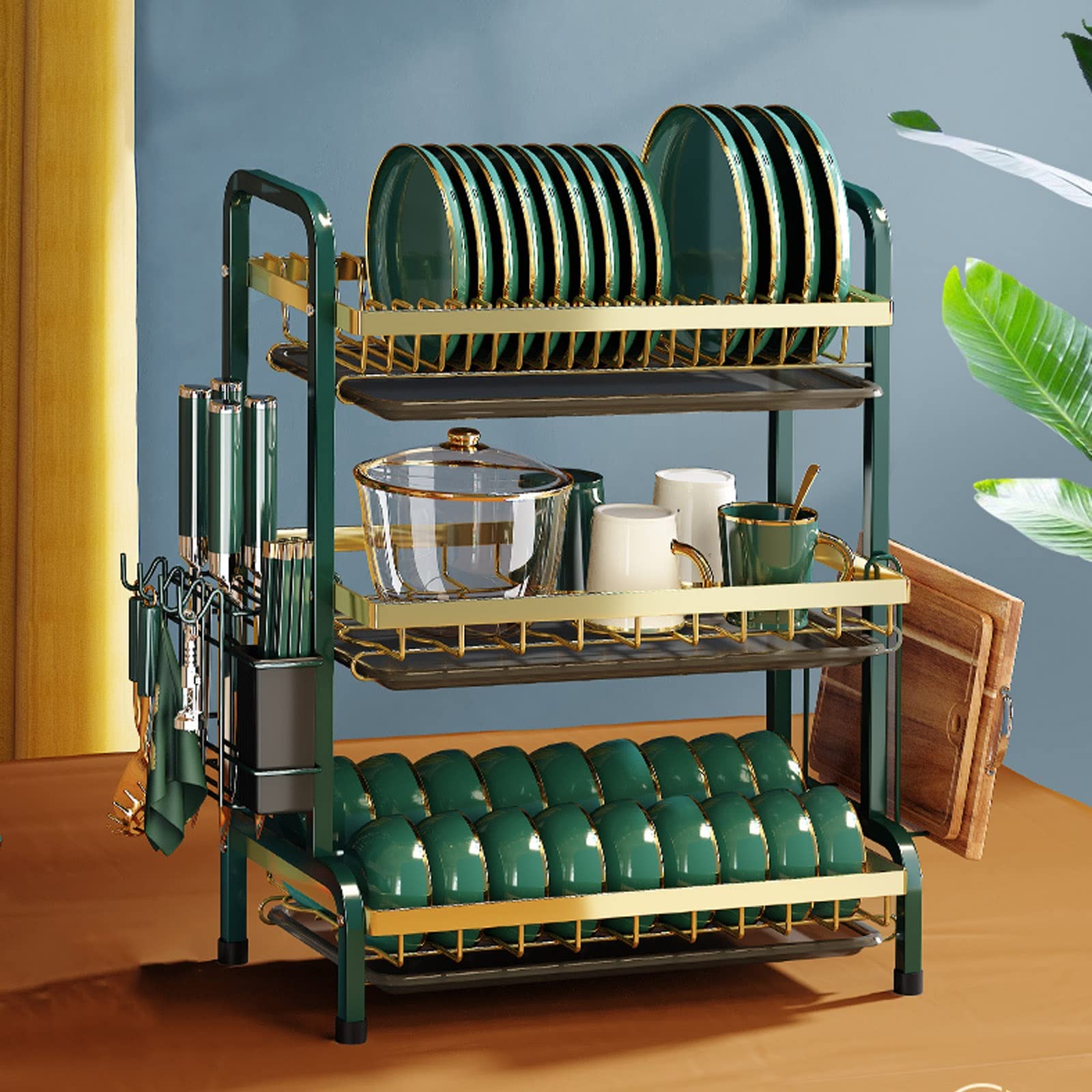 FLYIODFCXV drain rack, Dish drainer rack 3-Tier Drying Racks