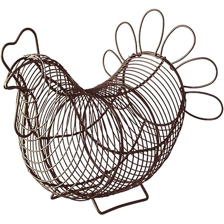 FreeLogix Eierkorb in Form eines Huhns, aus verchromtem Draht: Amazon