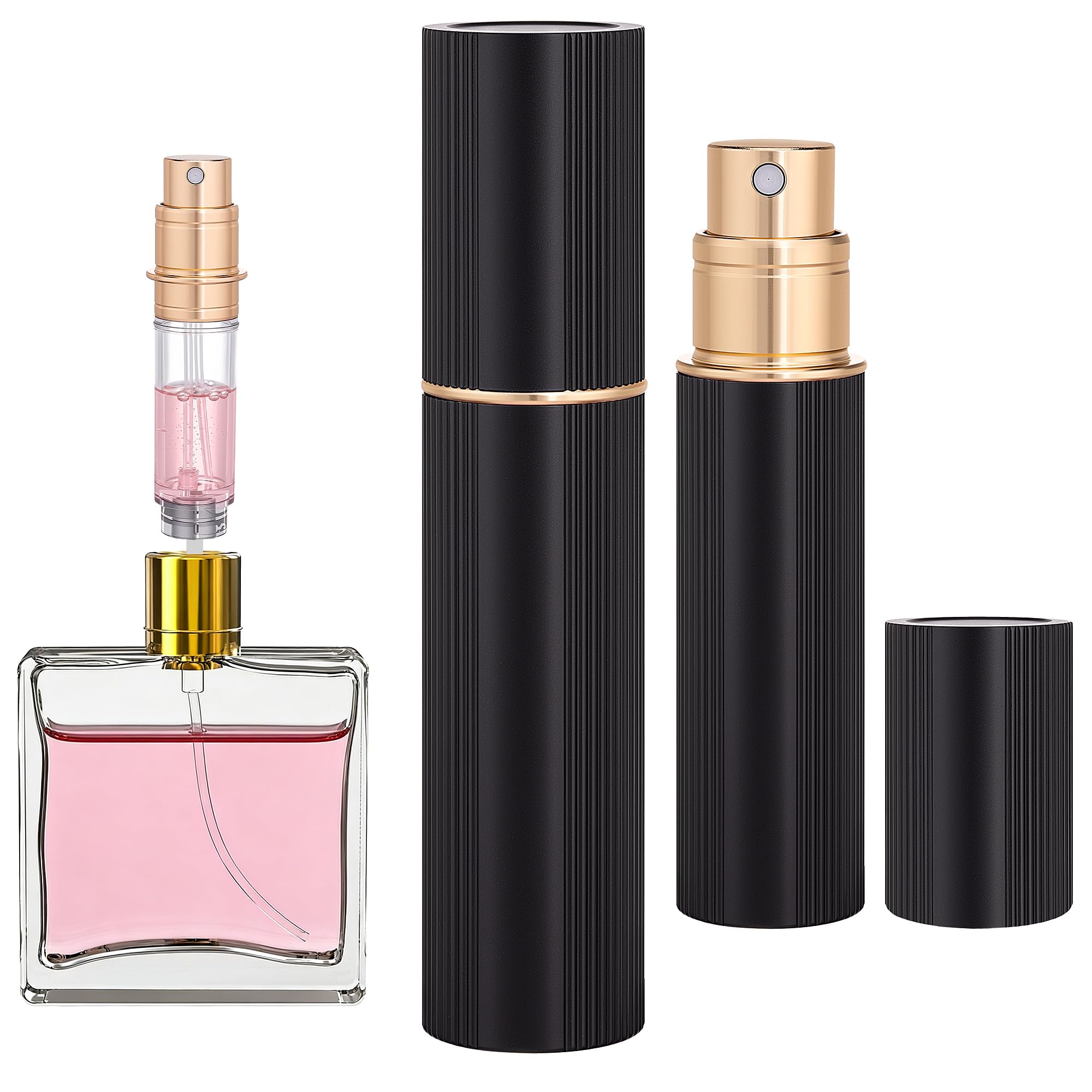 5ml Travel Perfume Atomizer Refillable Spray Bottle for Fragrance (Black)