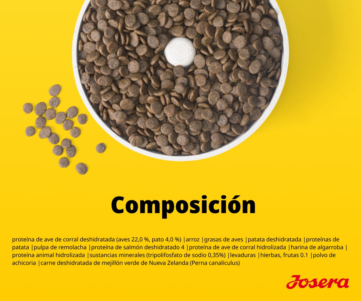 JOSERA Mini Junior Pato y salmón (1 x 10 kg) | Pienso seco de primera calidad para perros en crecimiento de hasta 10kg | Pienso para cachorros sin gluten para un desarrollo óptimo | Croquetas pequeñas