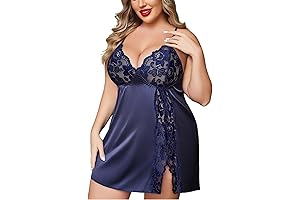 Plus Size Lingerie for Women: Sultry Satin Nightgown and Lace Babydoll