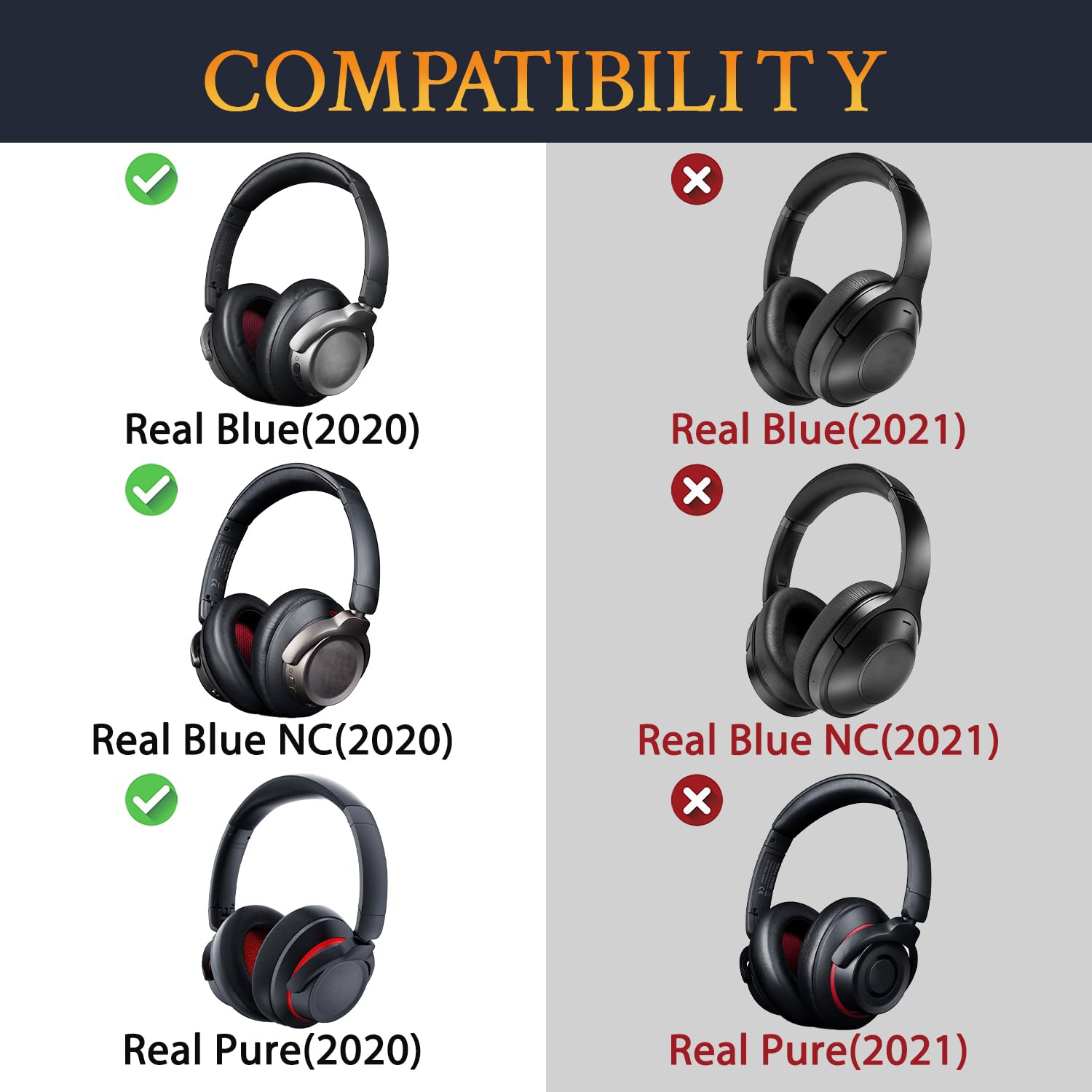 SOULWIT Cooling Gel Earpads for Teufel Real Blue NC/Real Blue/Real Pure (2020) Headphones - Image 2