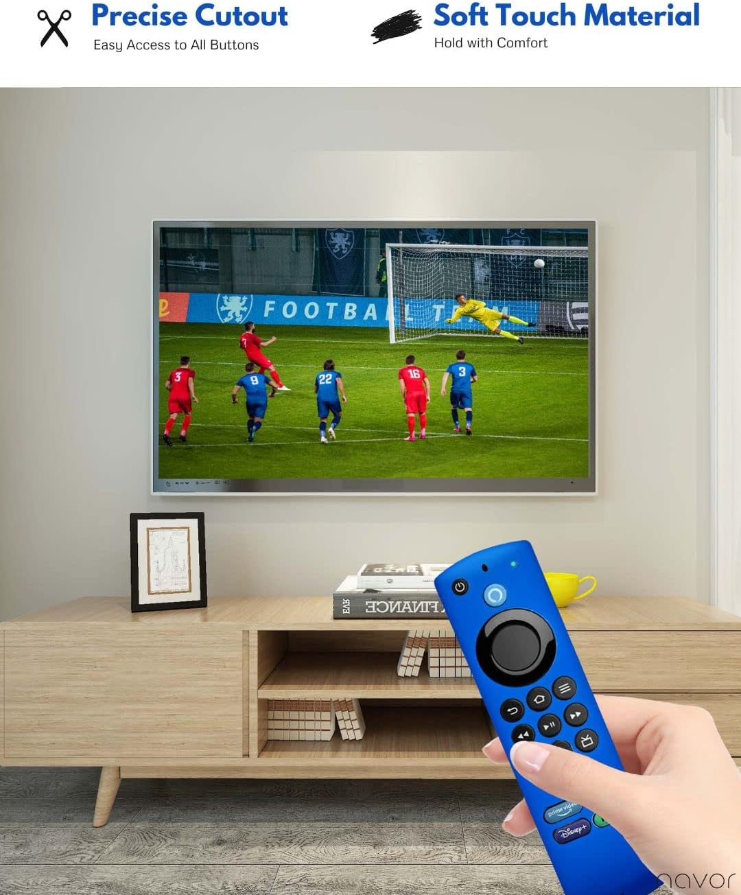 Shockproof Protective Cover / Case Compatible with New Alexa Voice Remote for Fir TV Stick 3rd Gen (2021) / Fir TV Stick 4K (2021) Silicone Remote Case -Dark Blue