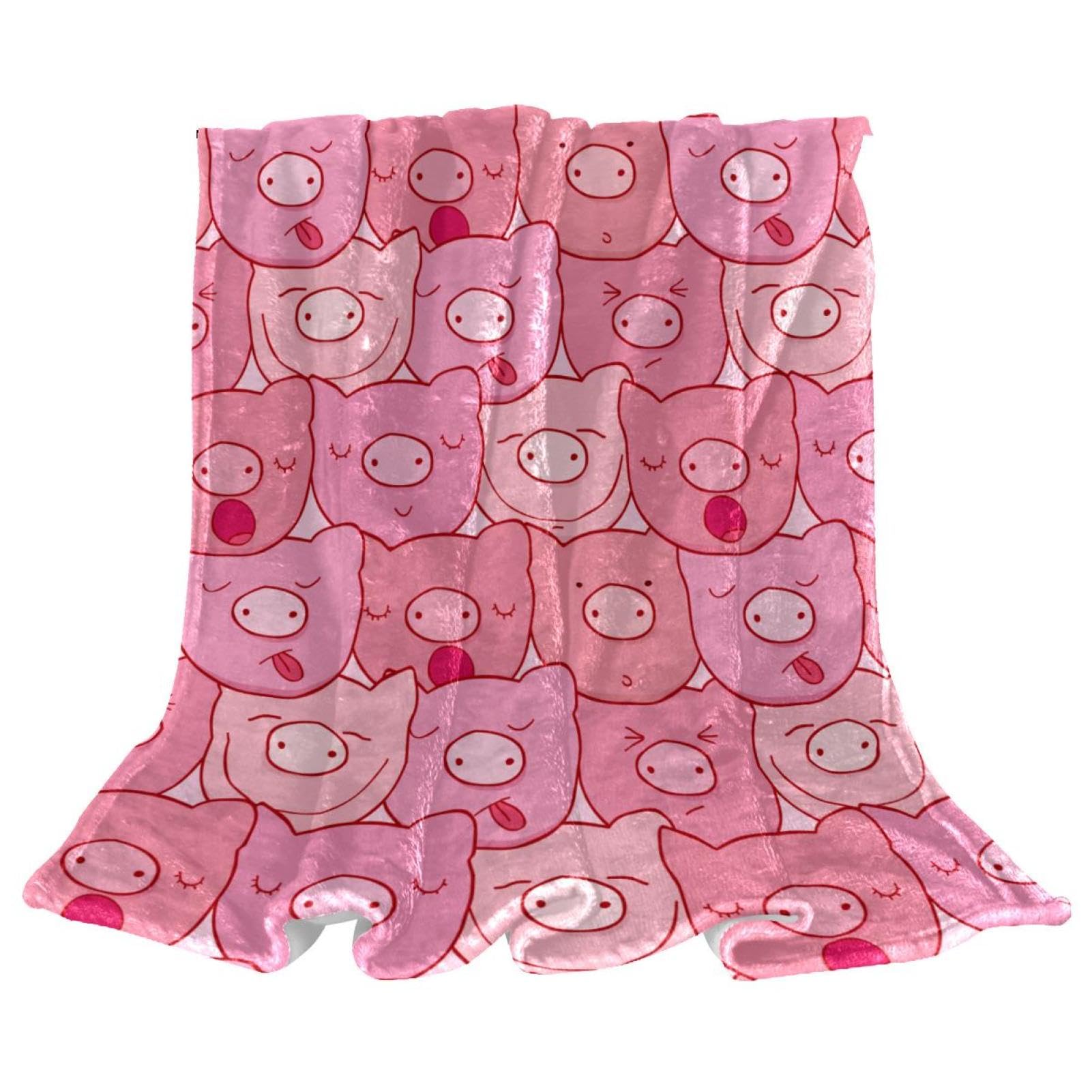 Couverture polaire cochons plaid chaud doux pour stopper le froid hiver
