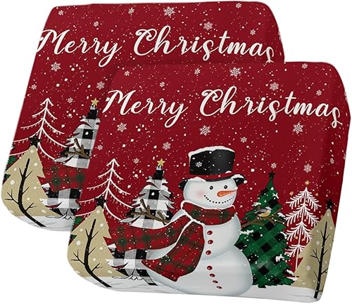 Miniatura 47 de Fundas de cojín para sofá de Navidad con diseño de muñeco de nieve rosa, funda elástica para sofá con parte inferior elástica, fundas de sofá