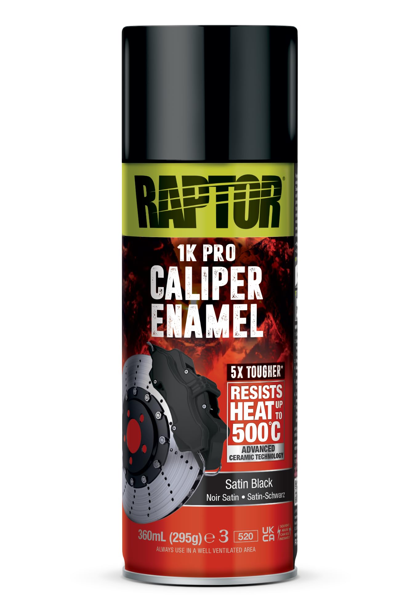 RAPTOR Spray peinture étriers de frein noir satiné 500 °C 400 ml
