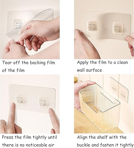 Miniatura 6 de Estantes de almacenamiento de acrílico para montar en la pared, 2 cajas de almacenamiento para ducha, caja de maquillaje de plástico transparente,