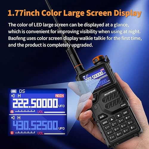 Miniatura 2 de BAOFENG K5PLUS - Radio jamón de tres bandas de largo alcance, Walkie Talkies, radio bidireccional de alta potencia con botón buscador de frecuencia