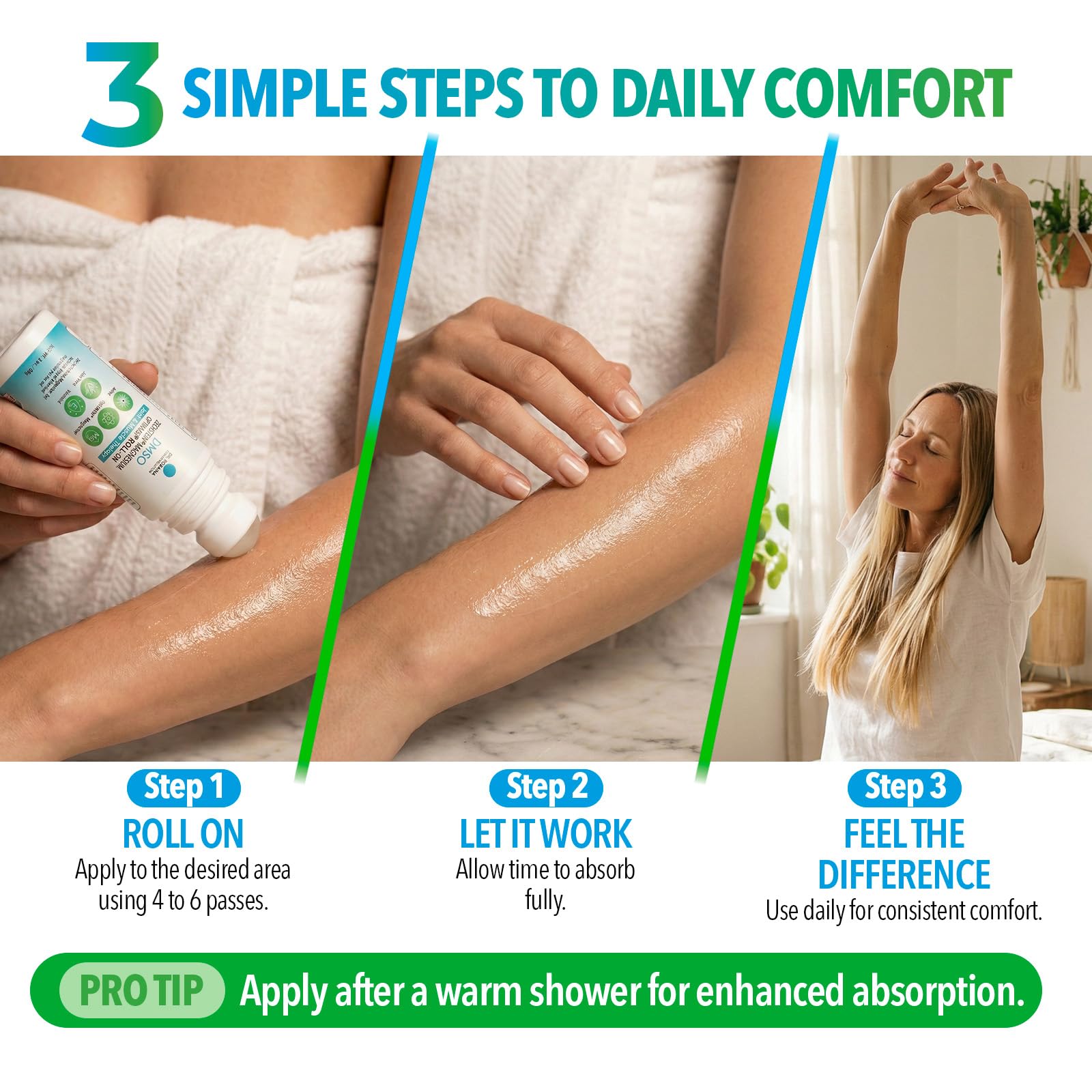 Dr. Robaina DMSO Roll-On 3 oz – Skin Care with Arnica, Magnesium, OptiMSM, Aloe Vera & Vitamin E | Non-Greasy Botanical Topical Formula | Roll-On Applicator | for External Use Only | Made in USA — Amazon image 5