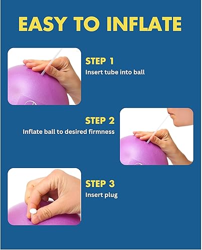 Miniatura 7 de ProBody Pilates Pelota de ejercicio de terapia física, pelota de ejercicio pequeña para entre las rodillas, bola de núcleo de 9 pulgadas, pelota de