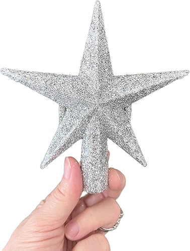 Vista 6 de PEPPERLONELY Decoración de Navidad con purpurina en miniatura, 8.5 x 9 pulgadas, color azul