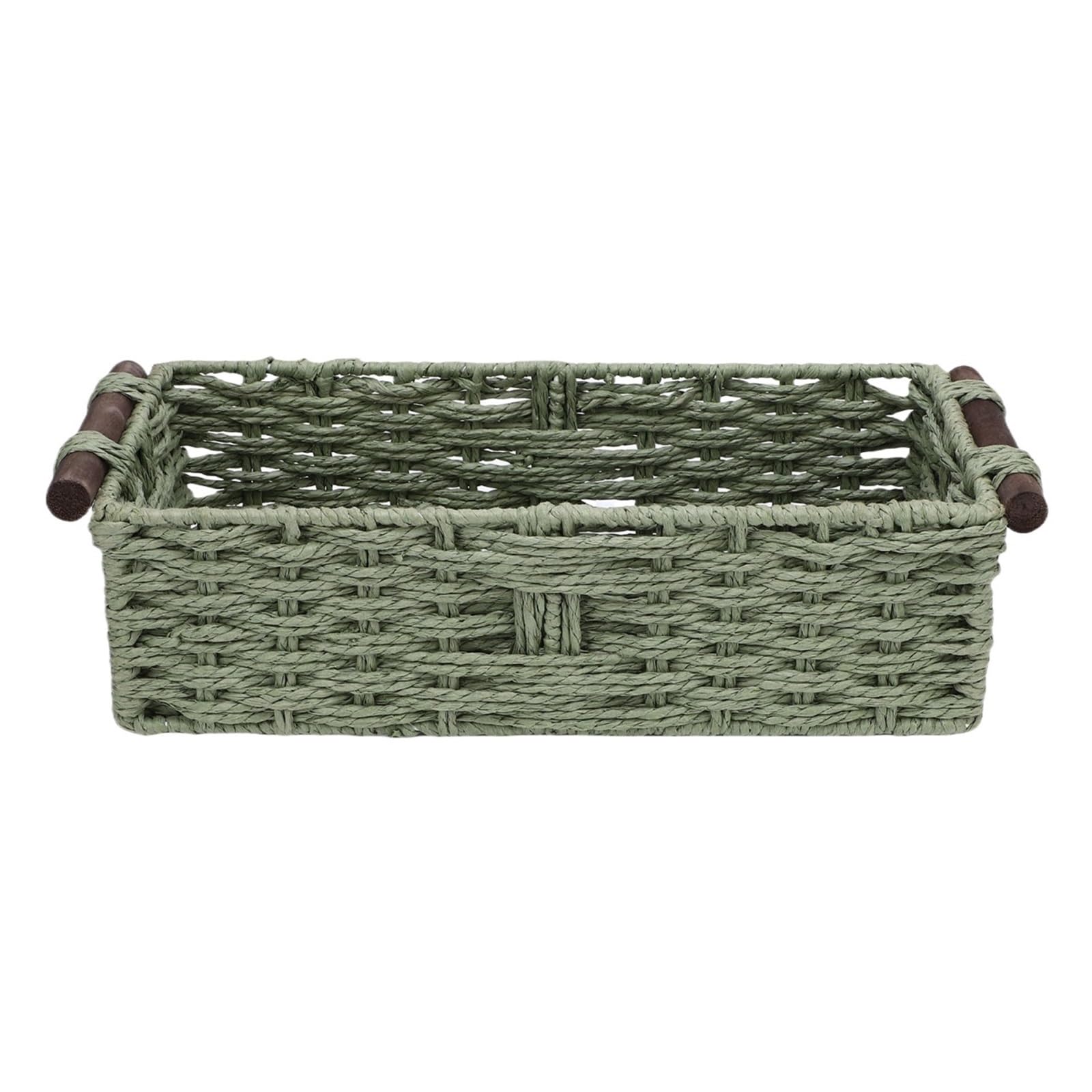 wicker basket storage Toilet Paper Basket Handmade Decorative Cabinet Organizer Breathable Wooden Handles Portable Rope For Countertop(Color3)